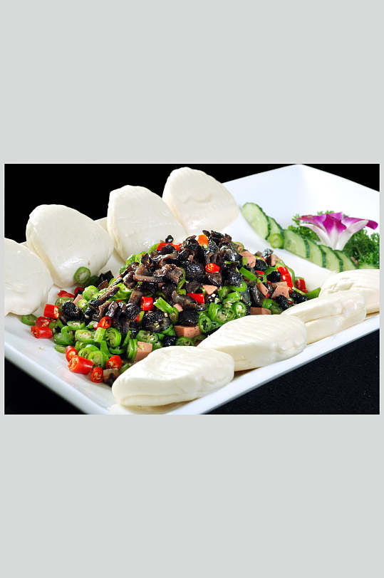 美食高清图片荷叶饼夹海参