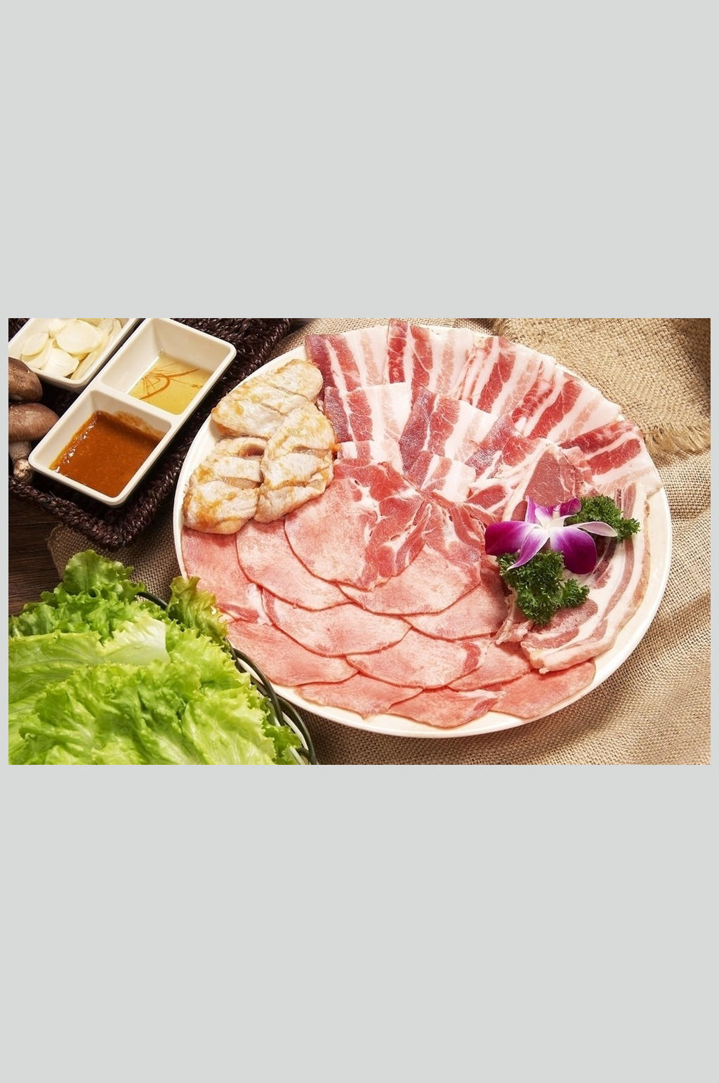 烤肉拼盘素材