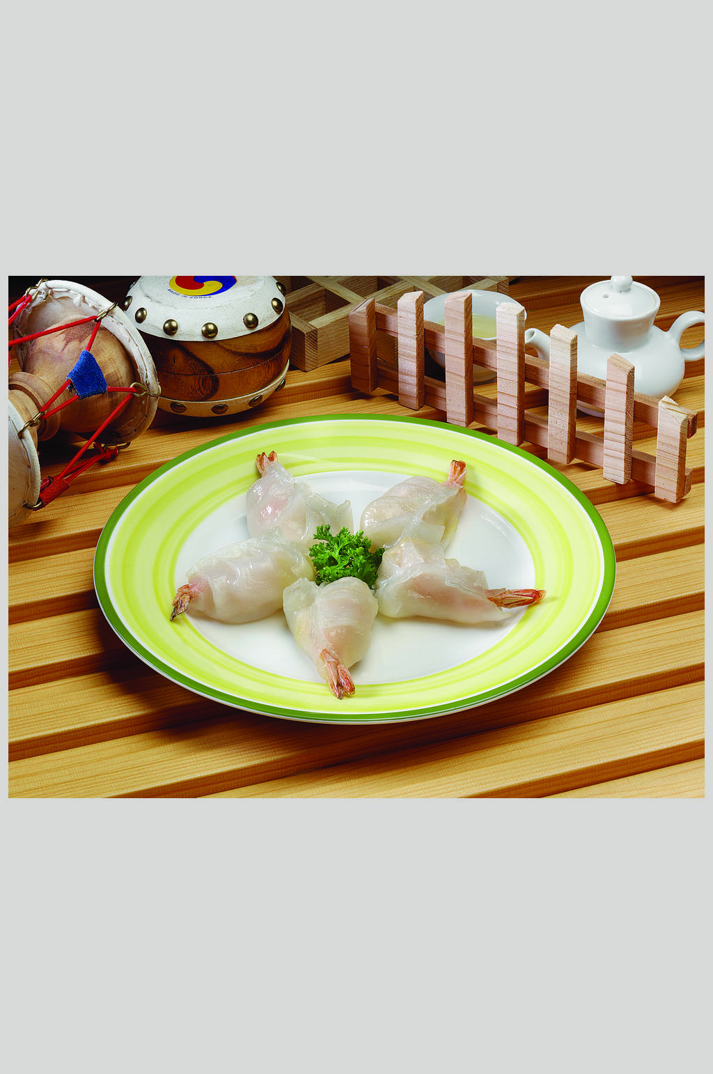 鲜虾蒸饺素材