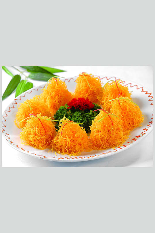 富贵金丝虾球高清餐饮美食图片