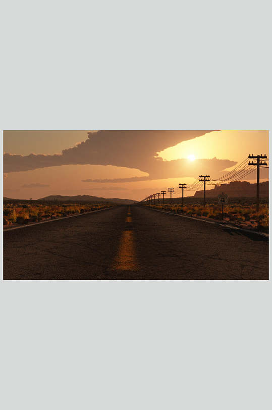 黄昏的公路55号公路摄影图-众图网