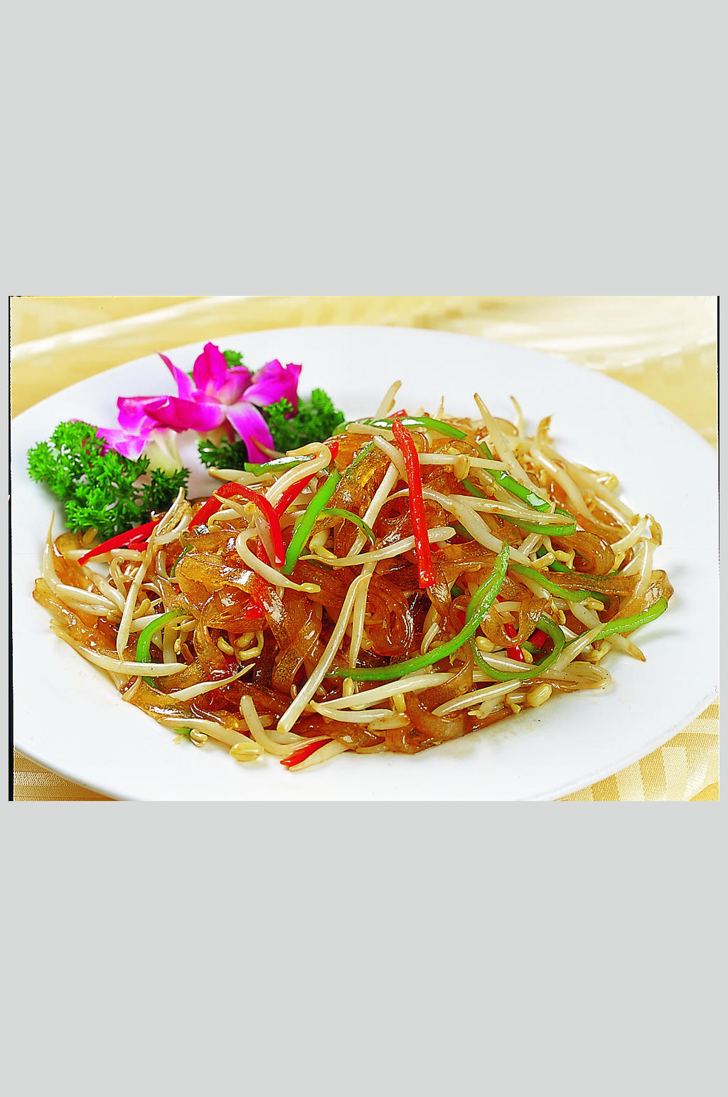 豆芽炒粉素材