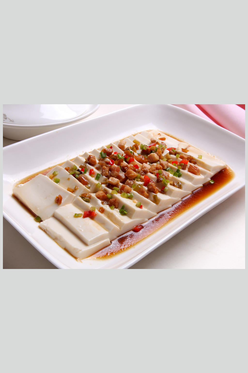 榨菜肉松蒸内酯豆腐素材