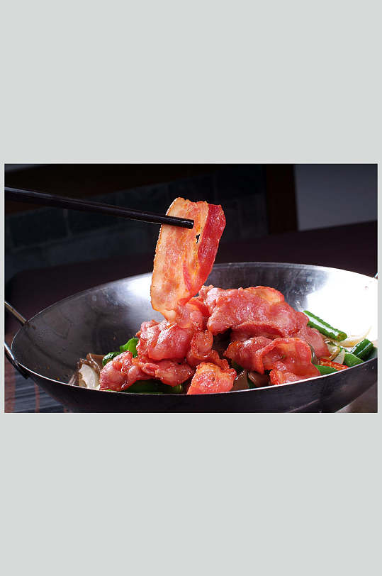 热干锅培根美食高清图片