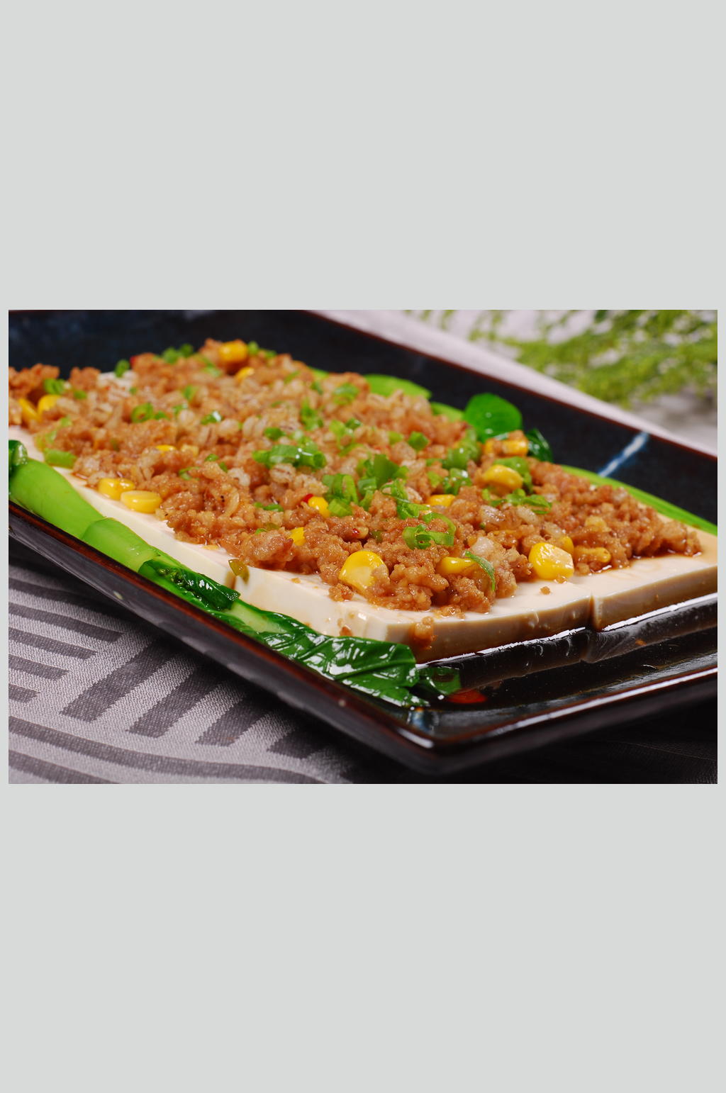 大麦仁剁肉蒸自制豆腐高清餐饮美食图片素材