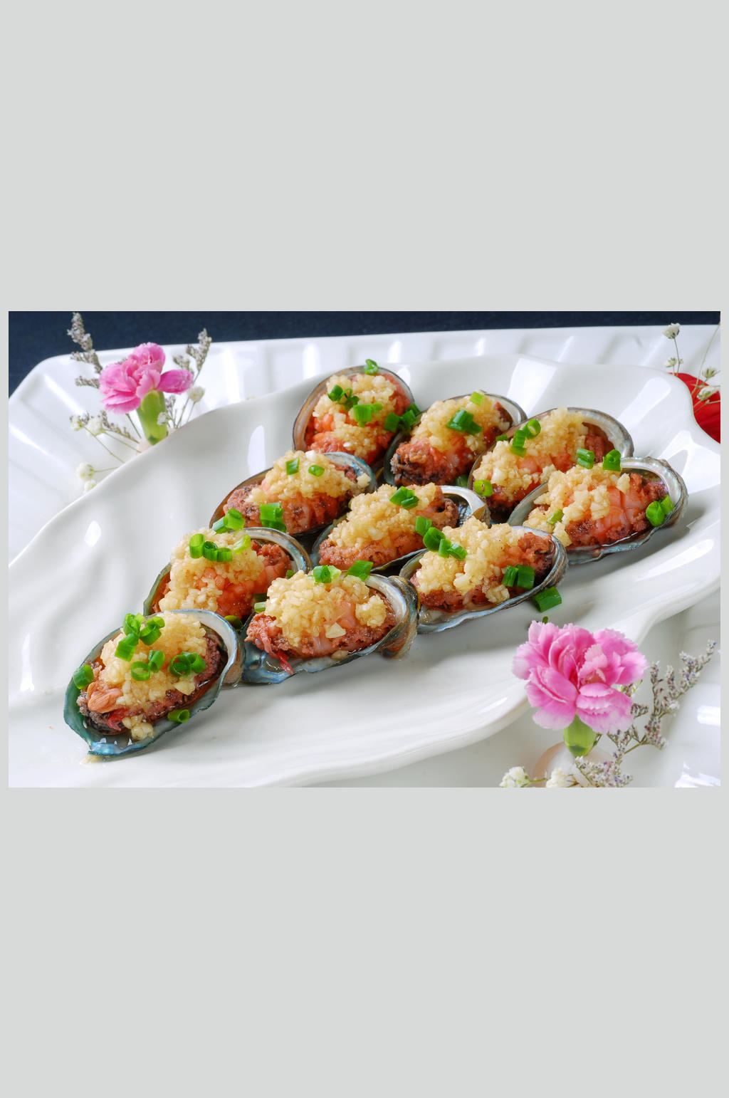 蒜茸蒸鲜鲍素材