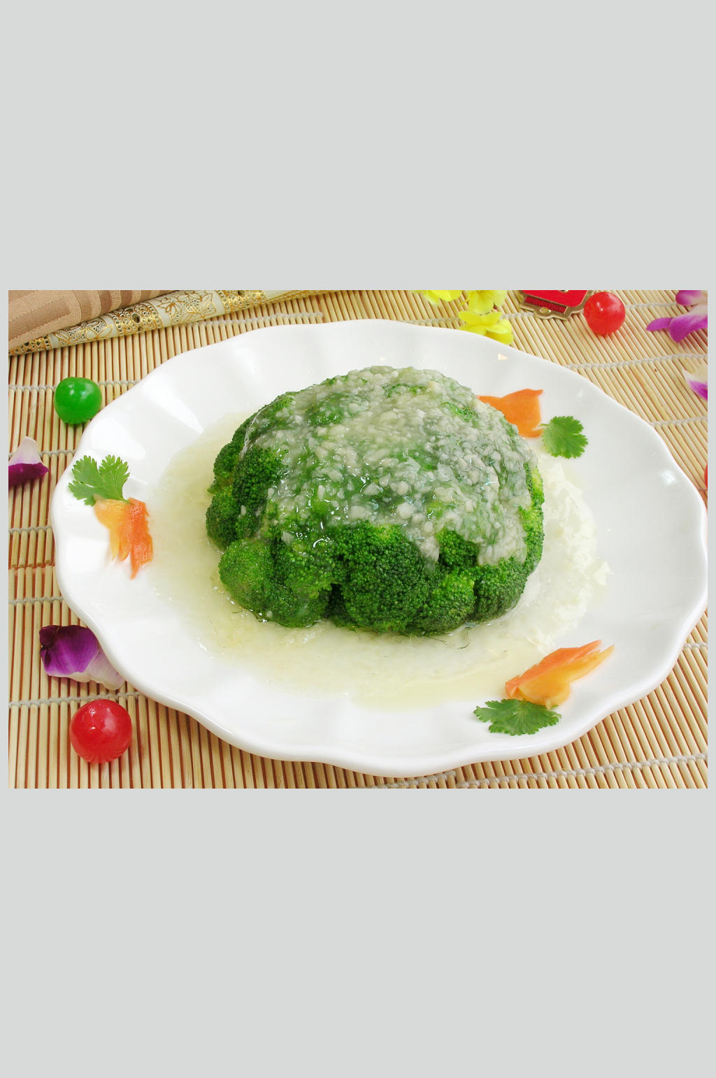 精美高清餐饮美食摄影图片蒜茸西兰花素材