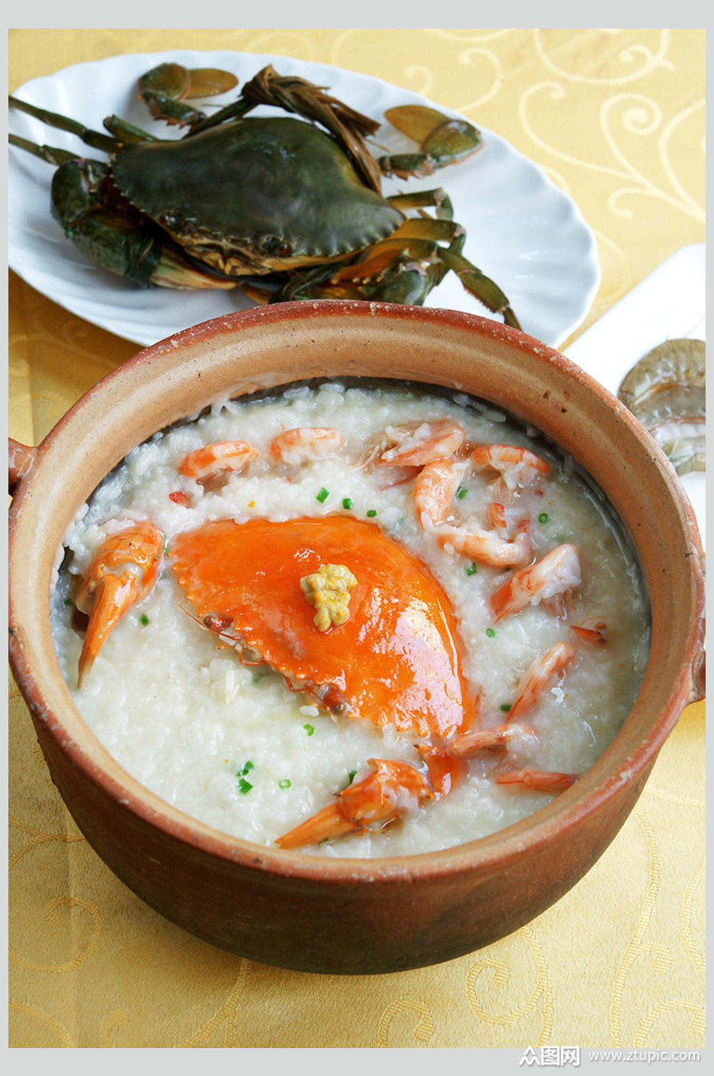 虾蟹粥高清美食图片素材
