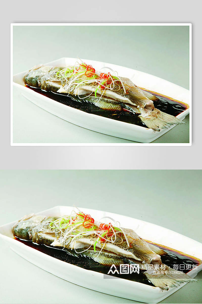 清蒸鲈鱼美食图片素材