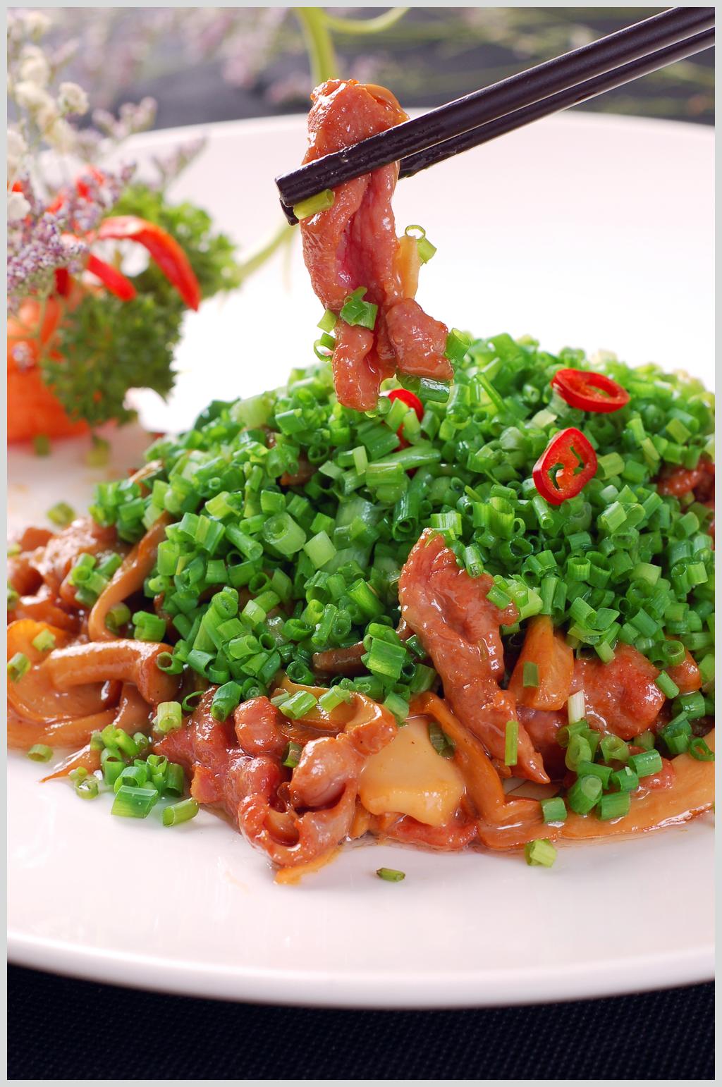 葱香嫩牛肉素材