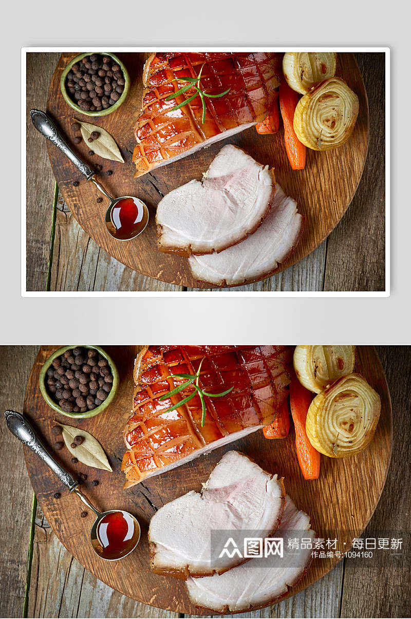 高清法式烤猪肉餐饮美食图片素材