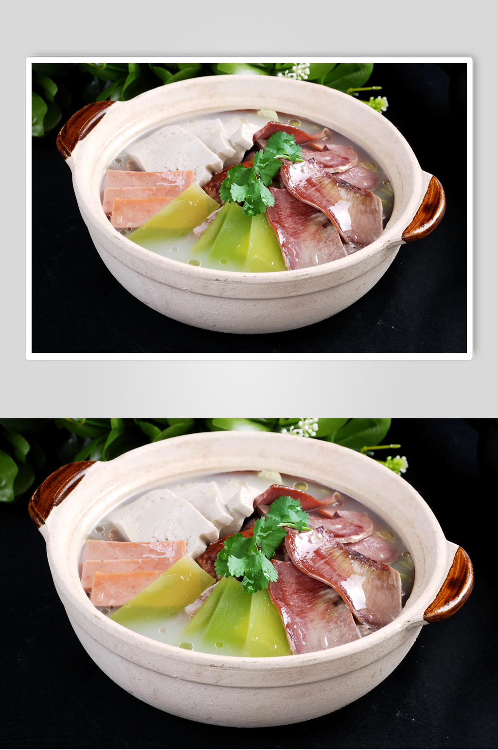 砂锅鸭架汤素材