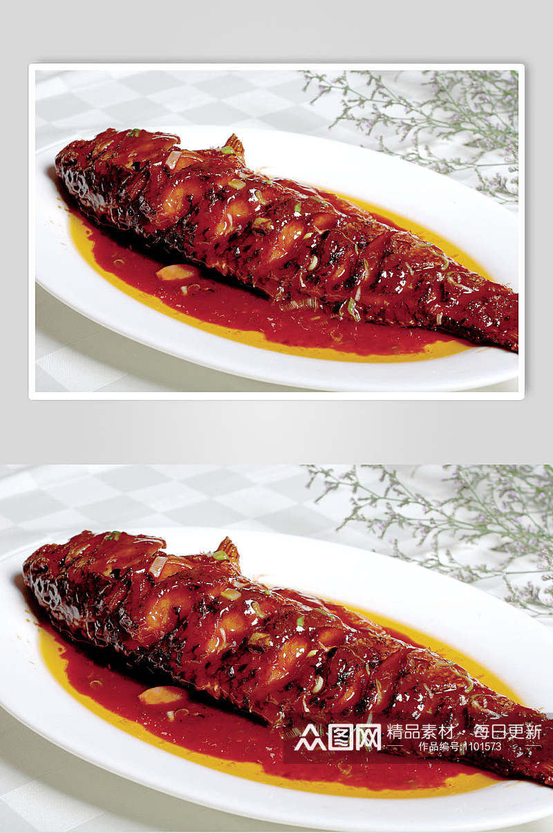 高清菜品摄影图片红烧大鲤鱼素材