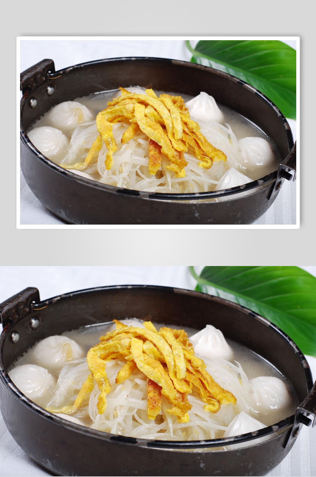 干锅萝卜丝煮小笼包素材