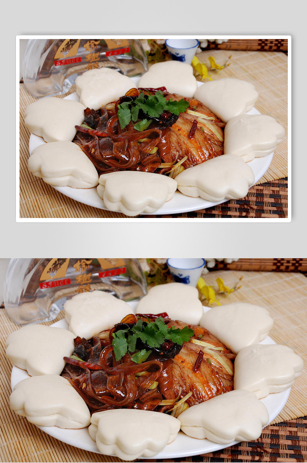 青蒜烧五花肉素材