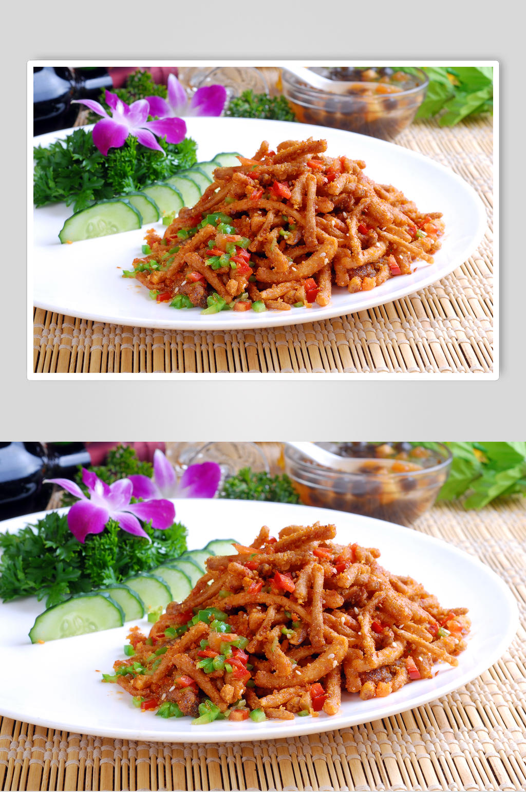 酥椒茶树菇素材