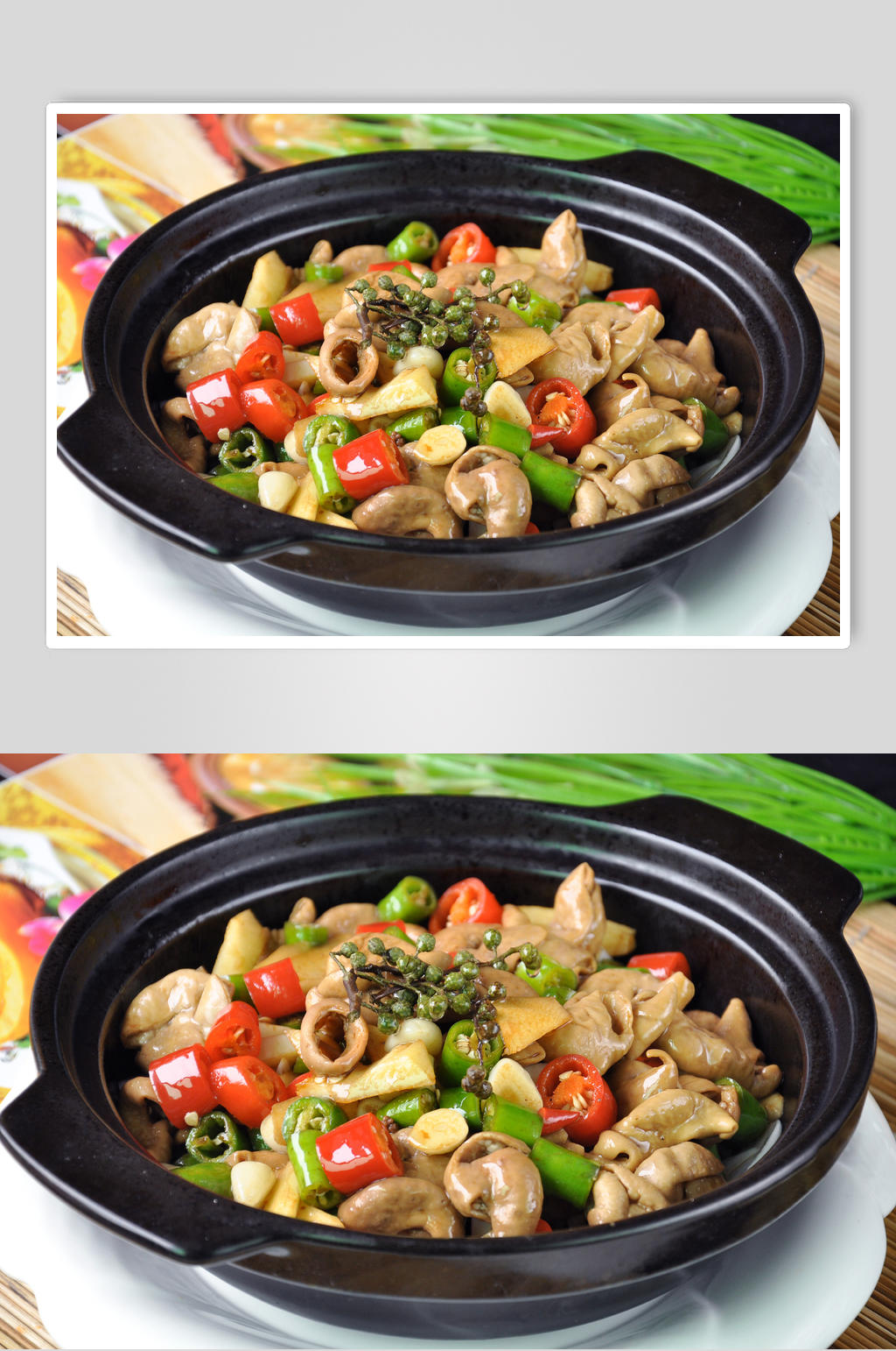 高清美食菜品摄影图片猪肥肠姜望肥肠煲素材