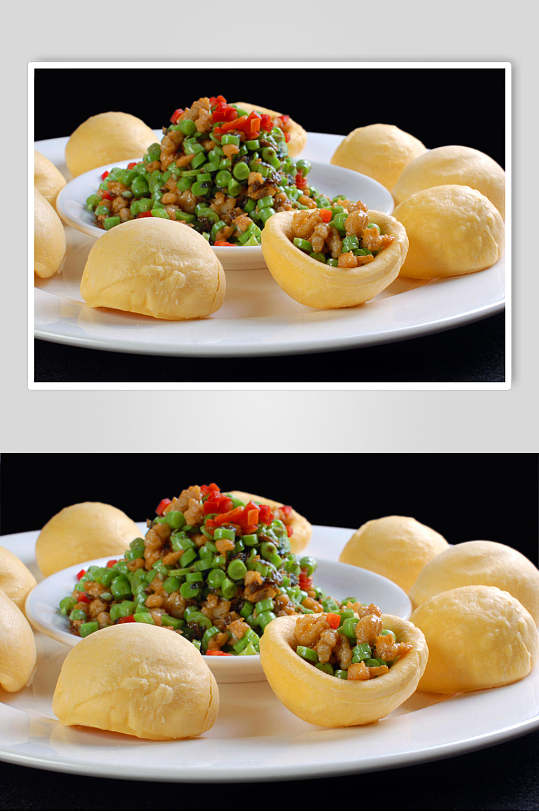 鸡米芽菜窝窝头