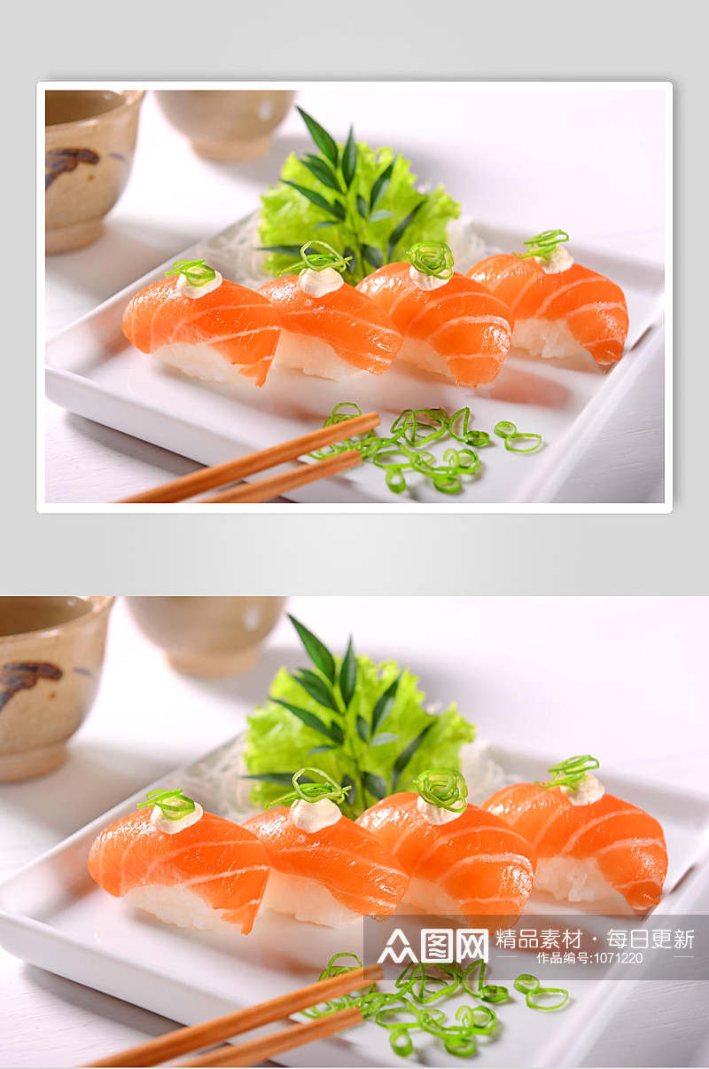 三文鱼寿司美食图片素材