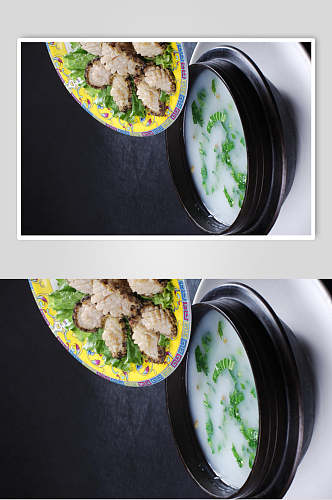 高清菜品摄影图片豆汤煮鲜鲍
