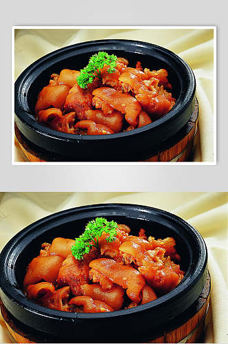 石锅干姜豆美蹄高清餐饮美食摄影图片