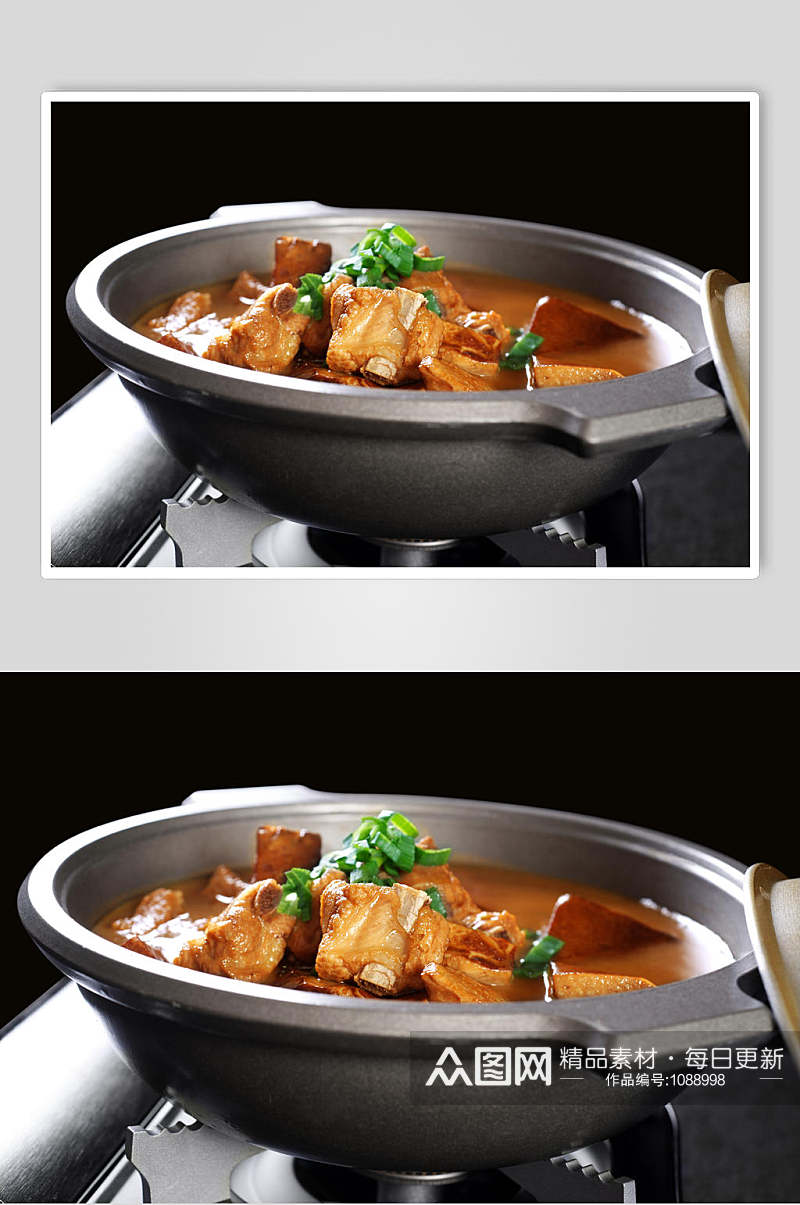上海菜马桥豆腐煲排骨素材