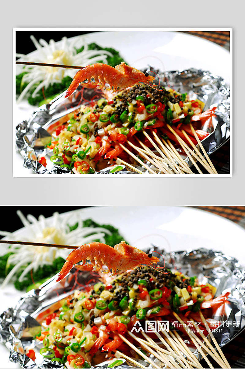 高清海鲜菜品摄影图片盐都节节虾素材