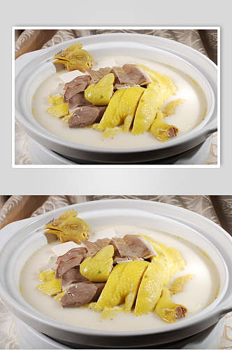 浓汤肚煲鸡精美菜品摄影图片