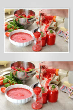 西红柿番茄汁酱高清摄影图片素材