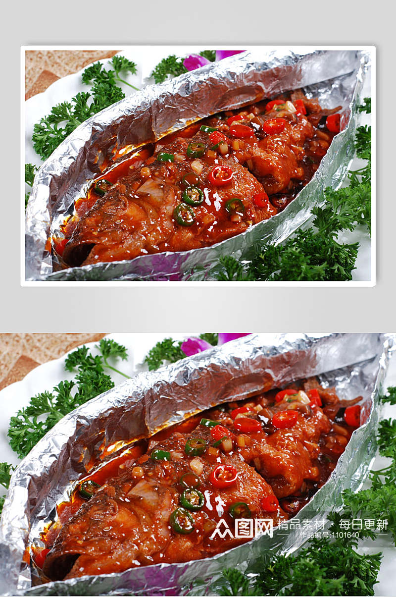 高清菜品摄影图片美人椒焗鲈鱼素材