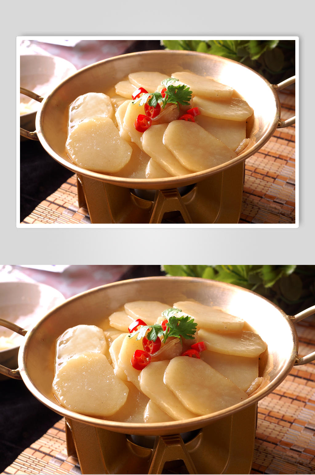 热干锅土豆片素材
