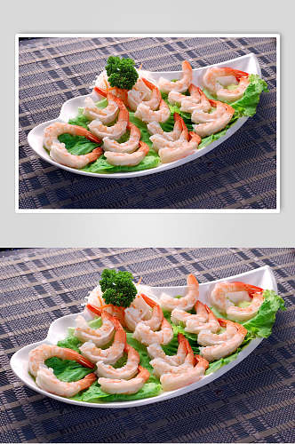 精选小海鲜高清菜品摄影图片泰式凤尾虾
