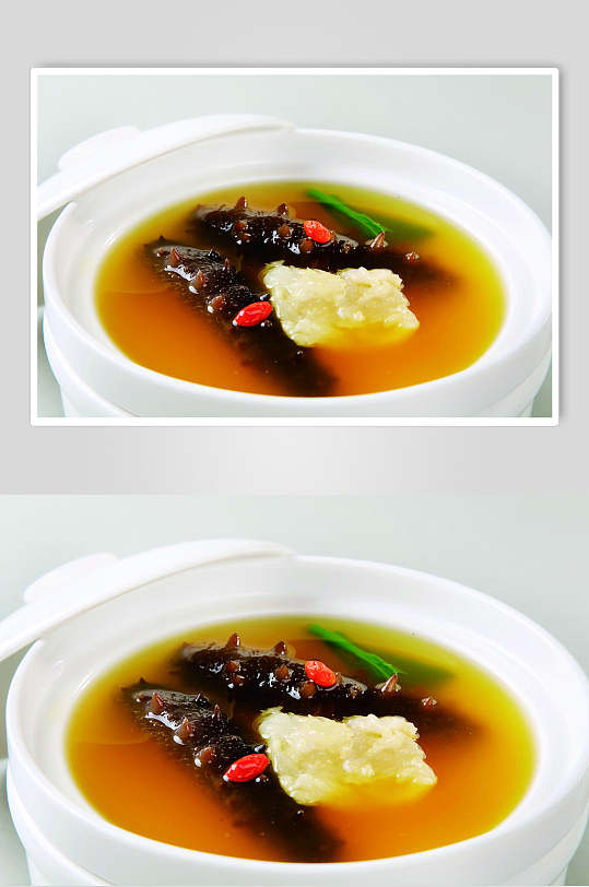 竹笙辽参炖鱼唇海鲜美食图片