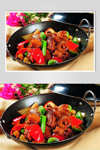 干锅带皮驴肉高清餐饮美食摄影图片