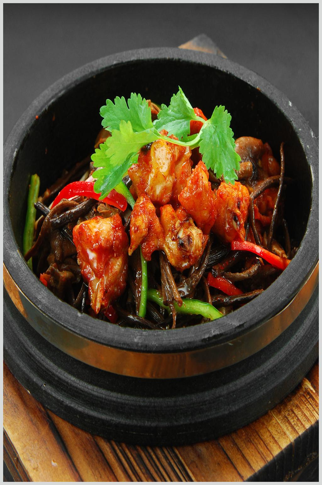 石锅茶菇鸡素材