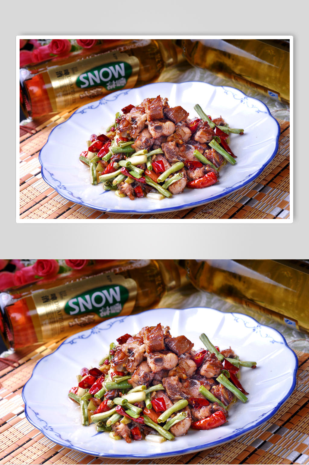 泡豇豆煸小排素材