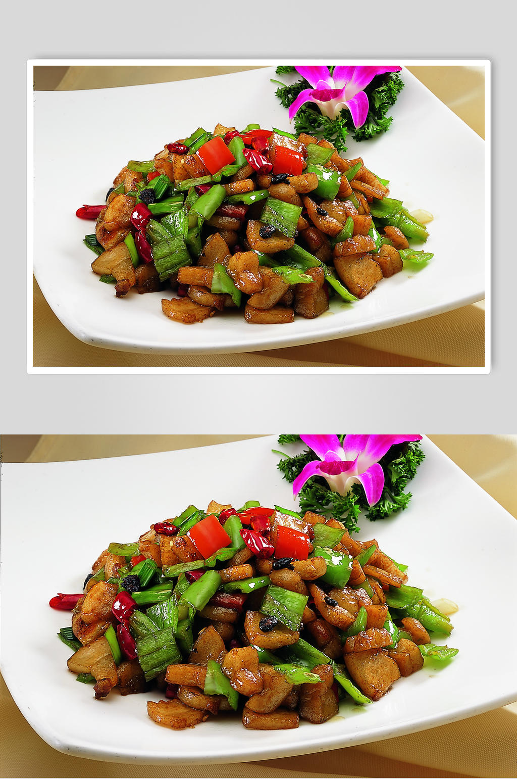 大蒜辣椒炒油渣素材