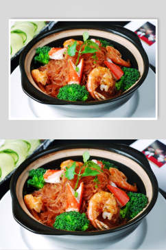 热菜高清美食菜品摄影图片干捞粉丝煲