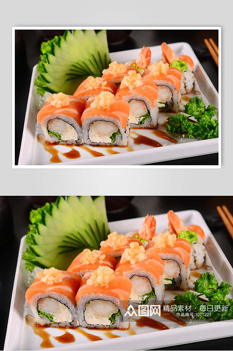 三文鱼寿司美食图片素材