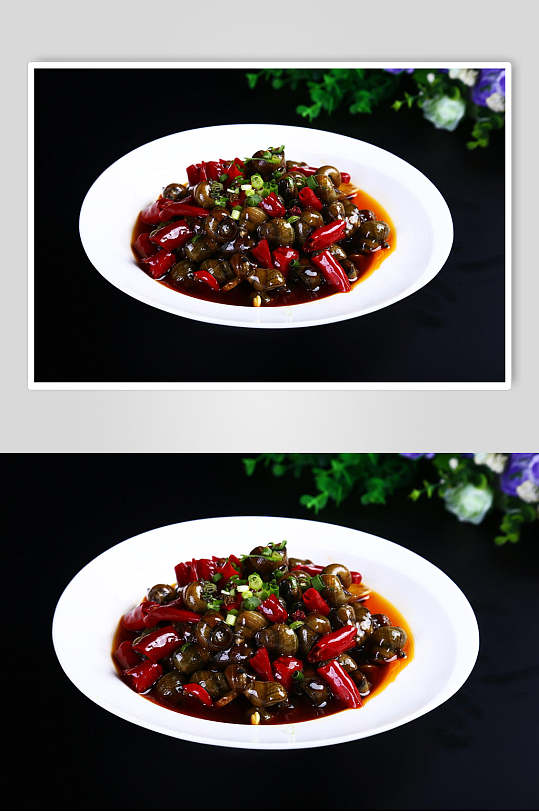 高清餐饮菜品炒花甲炒螺丝美食图片