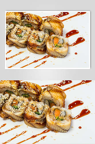 日本鳗鱼寿司卷美食图片