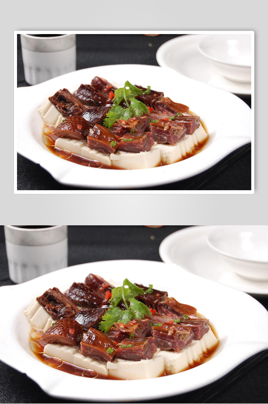 豆腐蒸腊鸭素材