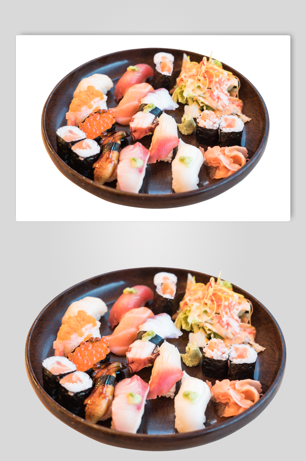 单品灰白底日式料理海报素材