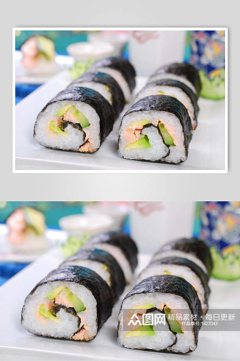 寿司美食日系海苔小卷视觉摄影图素材
