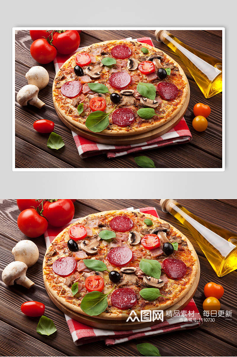香菇披萨美食图片素材素材
