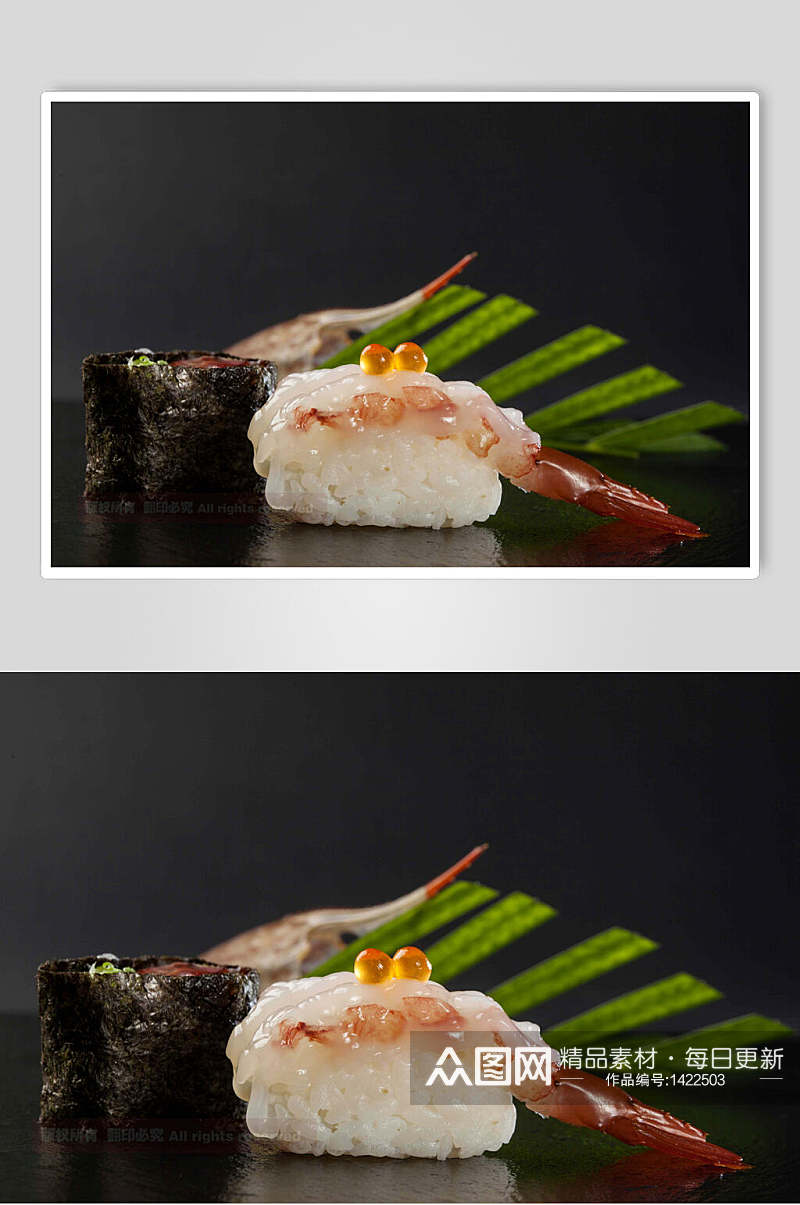 寿司美食摄影效果视觉美味虾手握免抠背景素材
