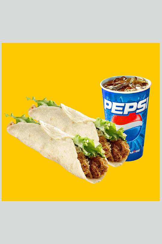 肯德基鸡肉卷配可乐摄影图片