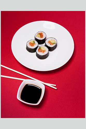 红色底系列寿司日式料理海报
