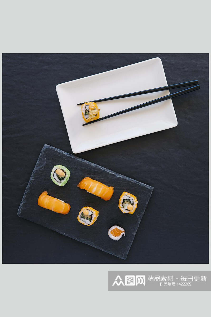 芝士三文鱼日式美食寿司海报素材