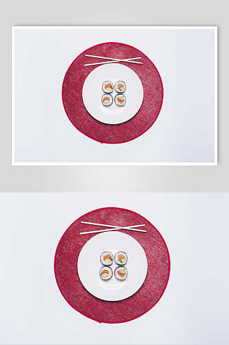 寿司美食日式简餐小卷摆盘艺术摄影图